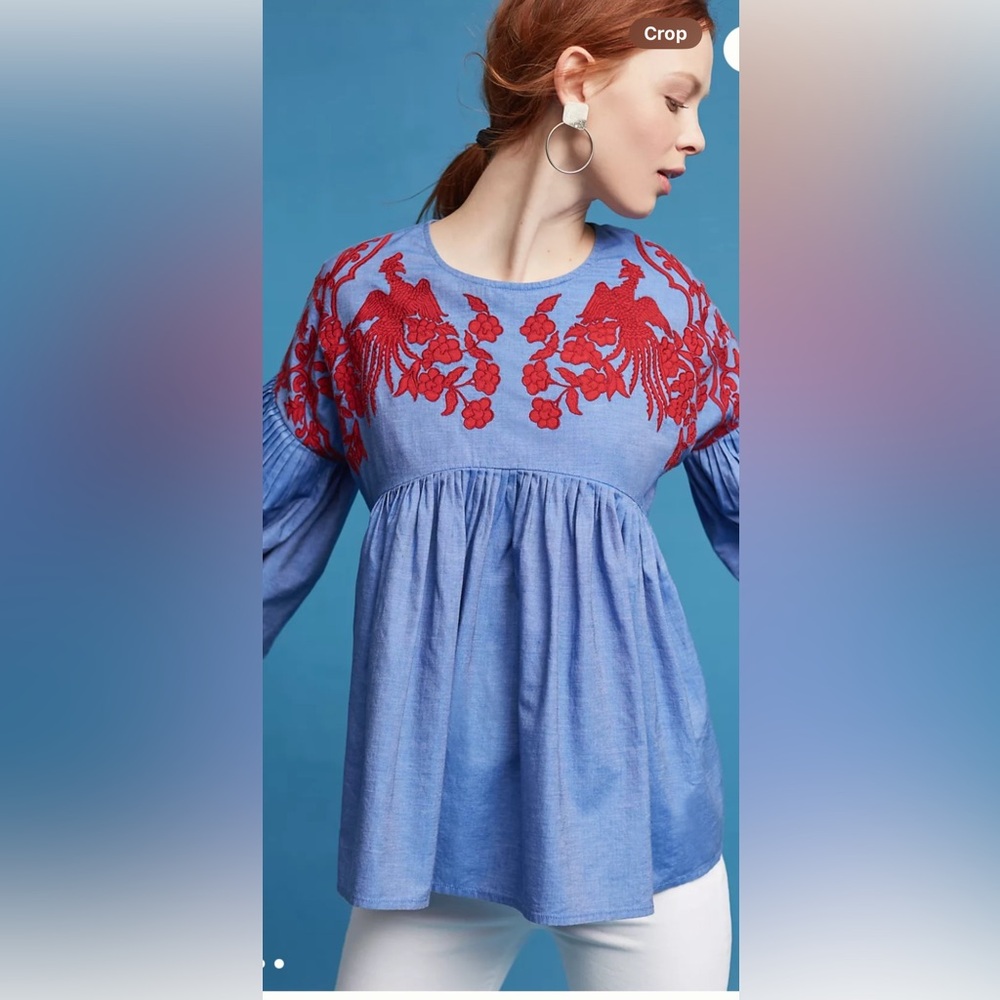 Anthropologie size S Lianna embroidered blouse
